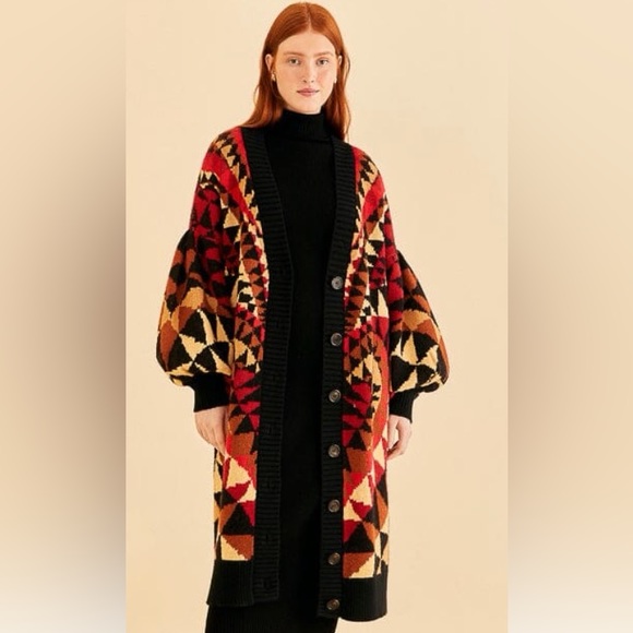 FARM Rio Sweaters - Farm Rio Black Heart Deco Sweater NWT